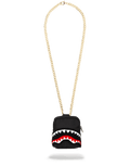 BLACK CHENILLE SHARK BACKPACK CHAIN