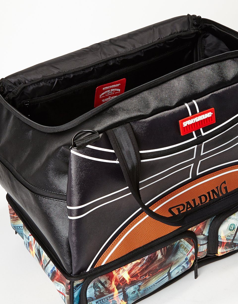 SPALDING X SPRAYGROUND FIRE MONEY SNEAKER DUFFEL