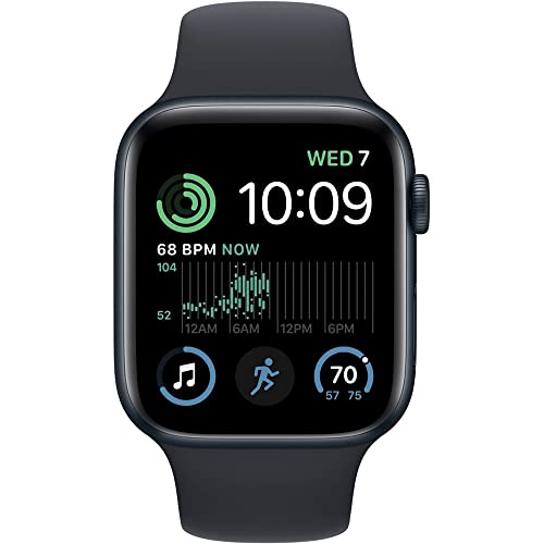 Apple Watch SE 2nd Gen (GPS + Cellular) 44mm Aluminum Case with Midnight Sport Band - M/L - Midnight - MRH73LL/A