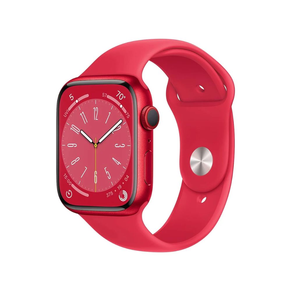 Apple Watch Series 8 GPS+Cell 45mm Alum Case Red Sport Band - S/M - MNVR3LL/A