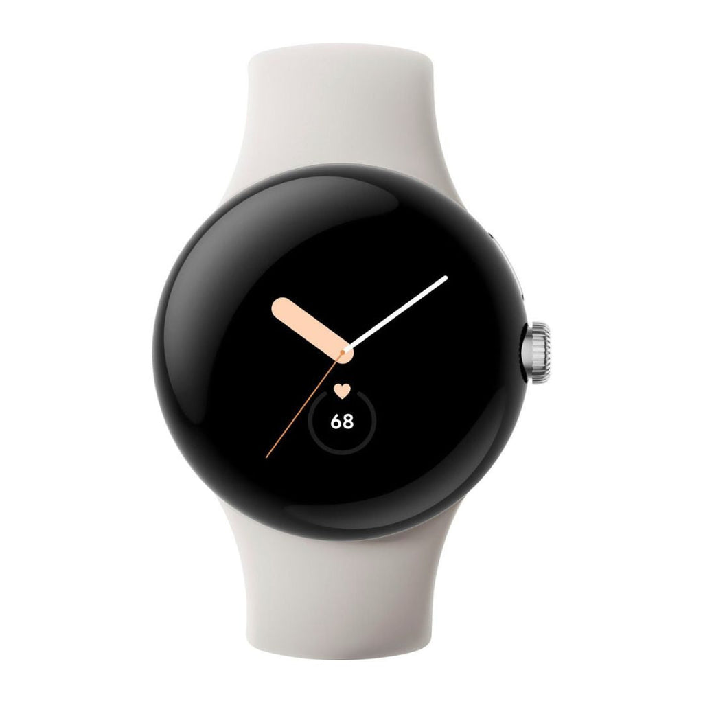Google Pixel Watch (Wifi) 41mm Silver Stainless Steel w/Chalk Active Band