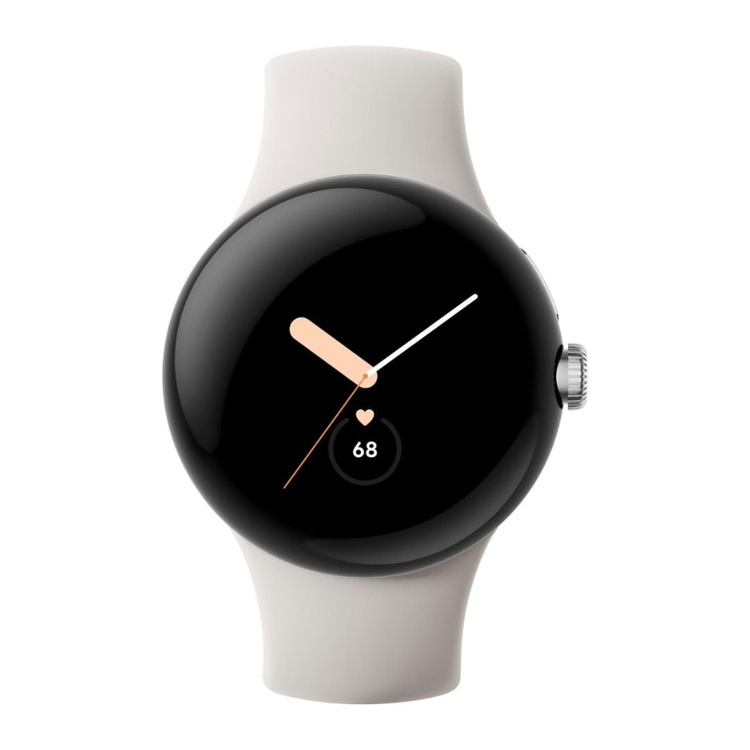 Google Pixel Watch (Wifi) 41mm Silver Stainless Steel w/Chalk Active Band