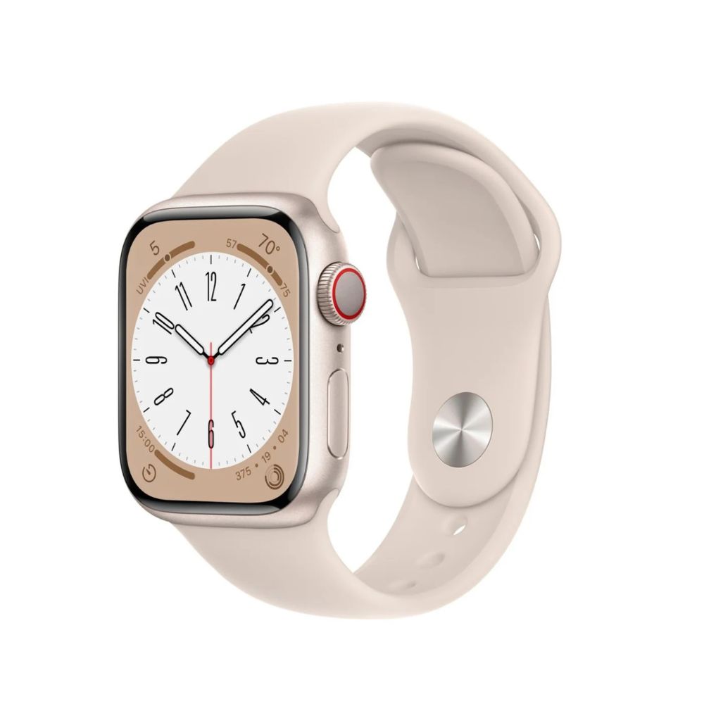 Apple Watch Series 8 GPS+Cell 41mm Aluminum - S/M Sport Band - Starlight - MNUX3LL/A