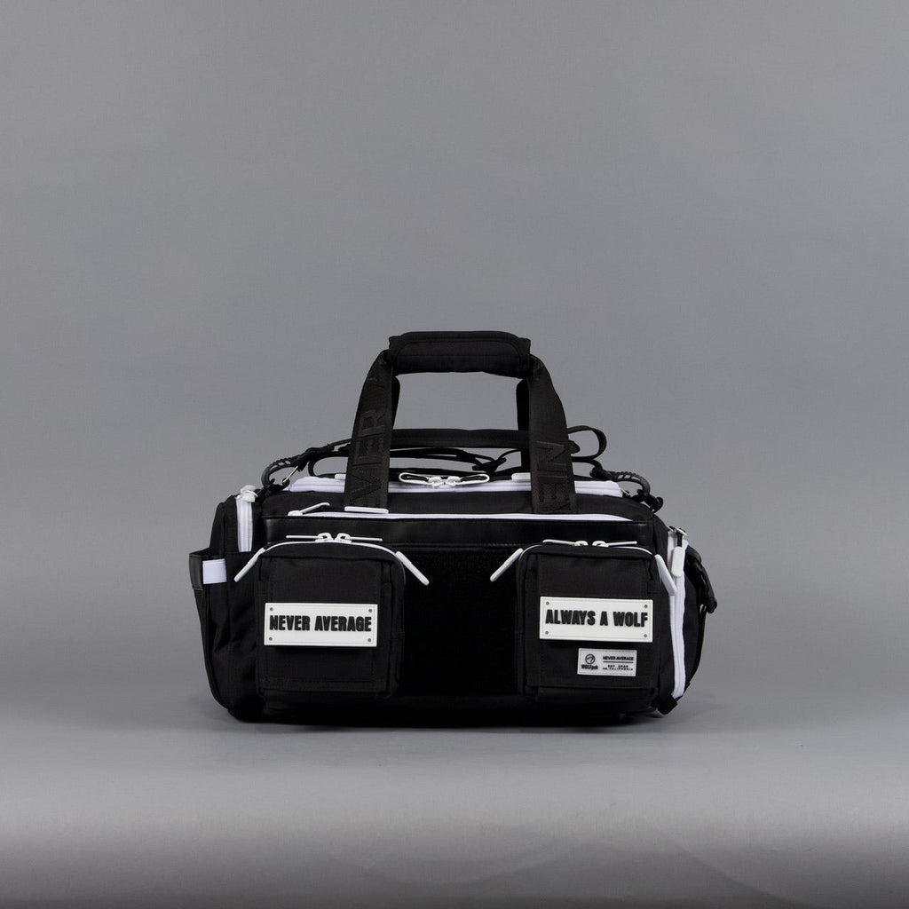 20L Mini Duffle Bag Black with White Accents