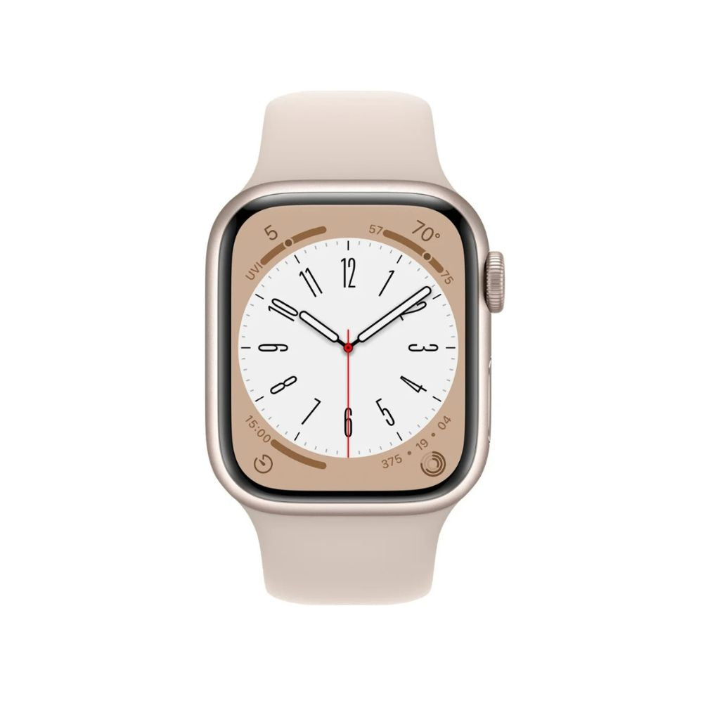 Apple Watch Series 8 GPS+Cell 41mm Aluminum - S/M Sport Band - Starlight - MNUX3LL/A