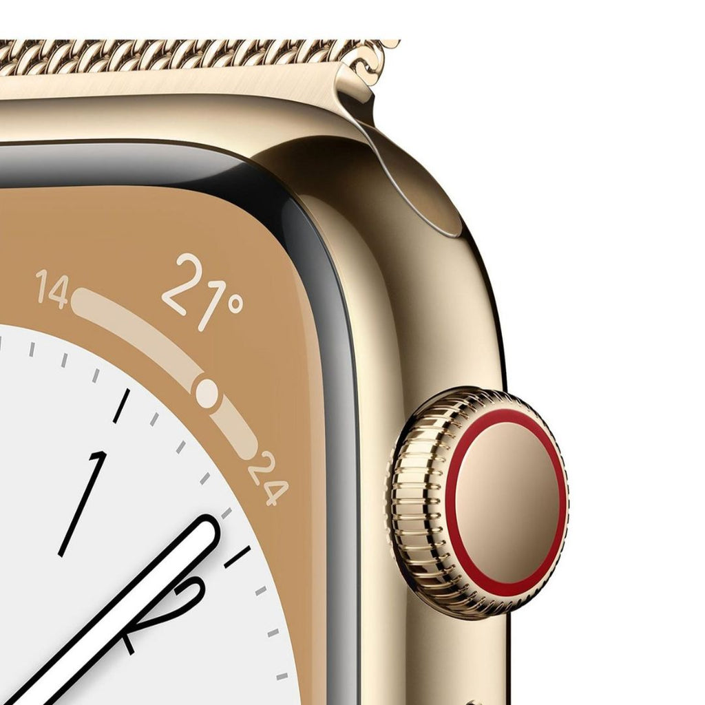 Apple Watch Series 8 (GPS + Cellular) 41mm Gold SS w/ Gold Milanese Loop - MNJE3LL/A