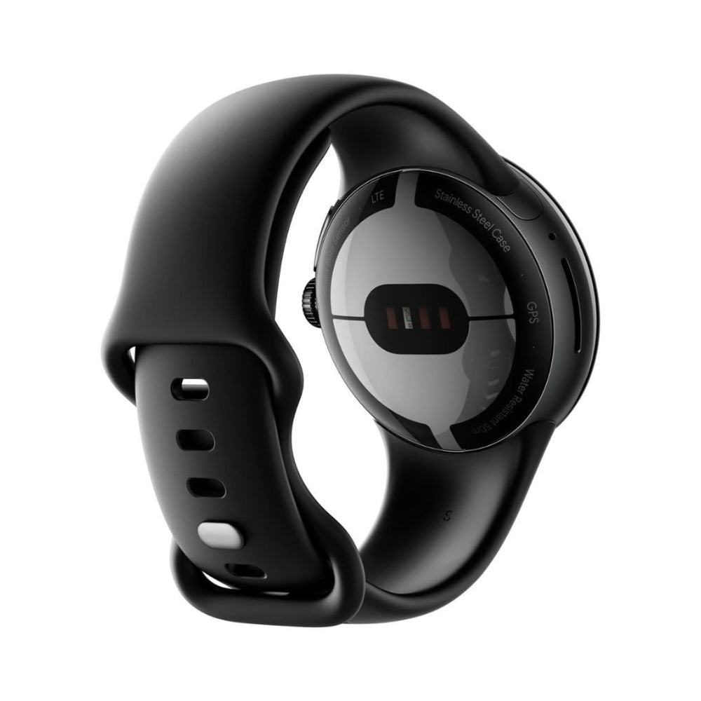 Google - Pixel Watch Smartwatch 41mm with Obsidian Active Band LTE - Black Stainless Steel - GA02096-US