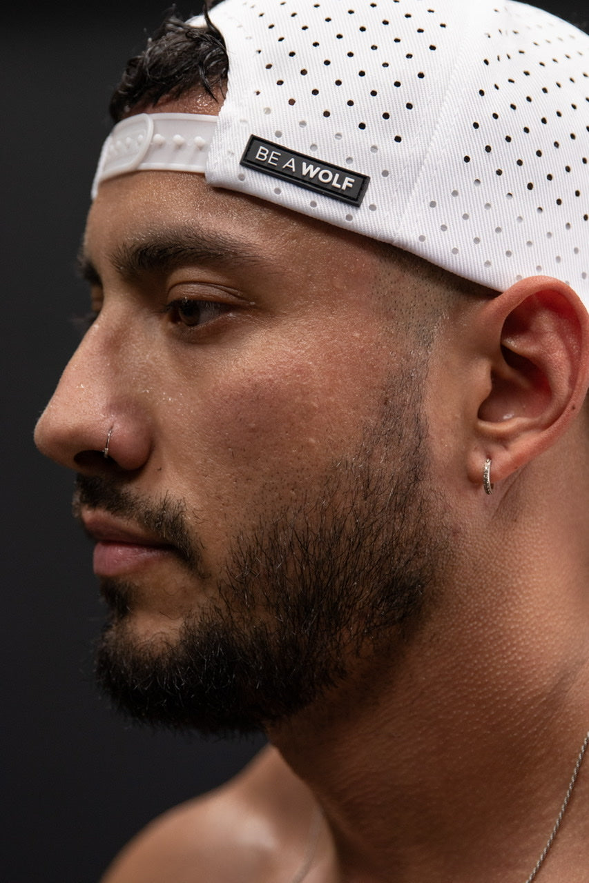 Flat Bill Snapback Hat Arctic White