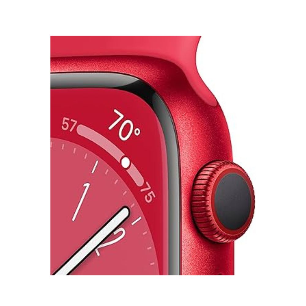 Apple Watch Series 8 GPS+Cell 45mm Alum Case Red Sport Band - S/M - MNVR3LL/A