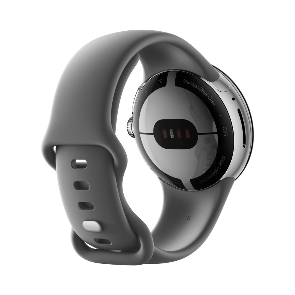 Google Pixel Watch (Wi-Fi) 41mm Silver Stainless Steel w/Charcoal Active Band - GA03305-US