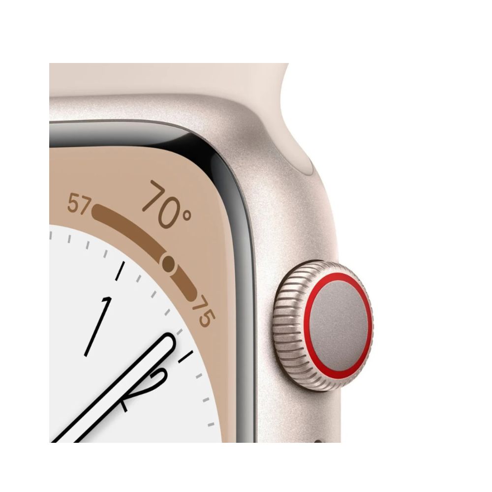 Apple Watch Series 8 GPS+Cell 41mm Aluminum - S/M Sport Band - Starlight - MNUX3LL/A