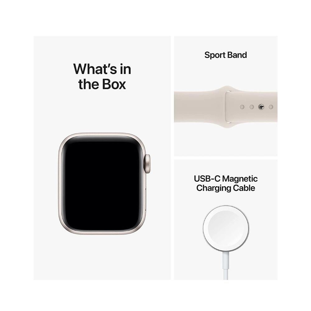 Apple Watch SE 2nd Gen GPS+Cellular 44mm Starlight Al w/ Starlight Sport Band - M/L - MRGW3LL/A