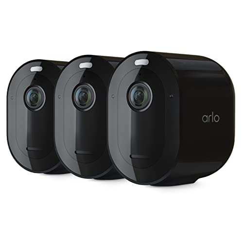 Arlo Pro 4 Spotlight Camera (3-Pack) - Wireless, 2K HDR, Color Night Vision, 2-Way Audio, Direct to WiFi, Black - VMC4350B