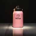 64oz Flask Pink Black Letters