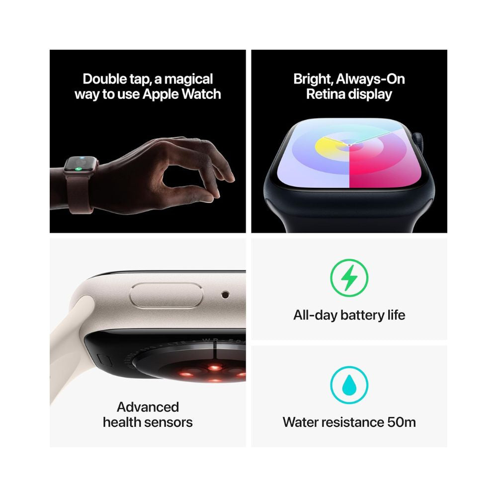 Apple Watch Series 9 (GPS) 45mm Midnight Case with Midnight Sport Band - M/L - MR9A3LL/A