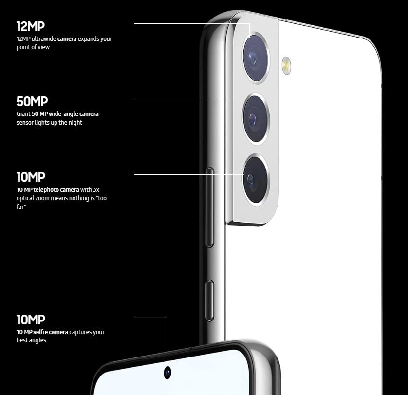 Unlocked Samsung Galaxy S22 5G -128GB - Phantom Black - SM-S901UZKAXAA