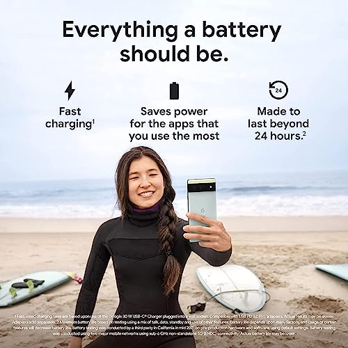 Google Pixel 6-5G Android Phone - Unlocked Smartphone with Wide and Ultra Wide Lens - 128 GB - Sorta Seafoam