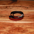 Luxury Dog Leash Burgundy Red & Black