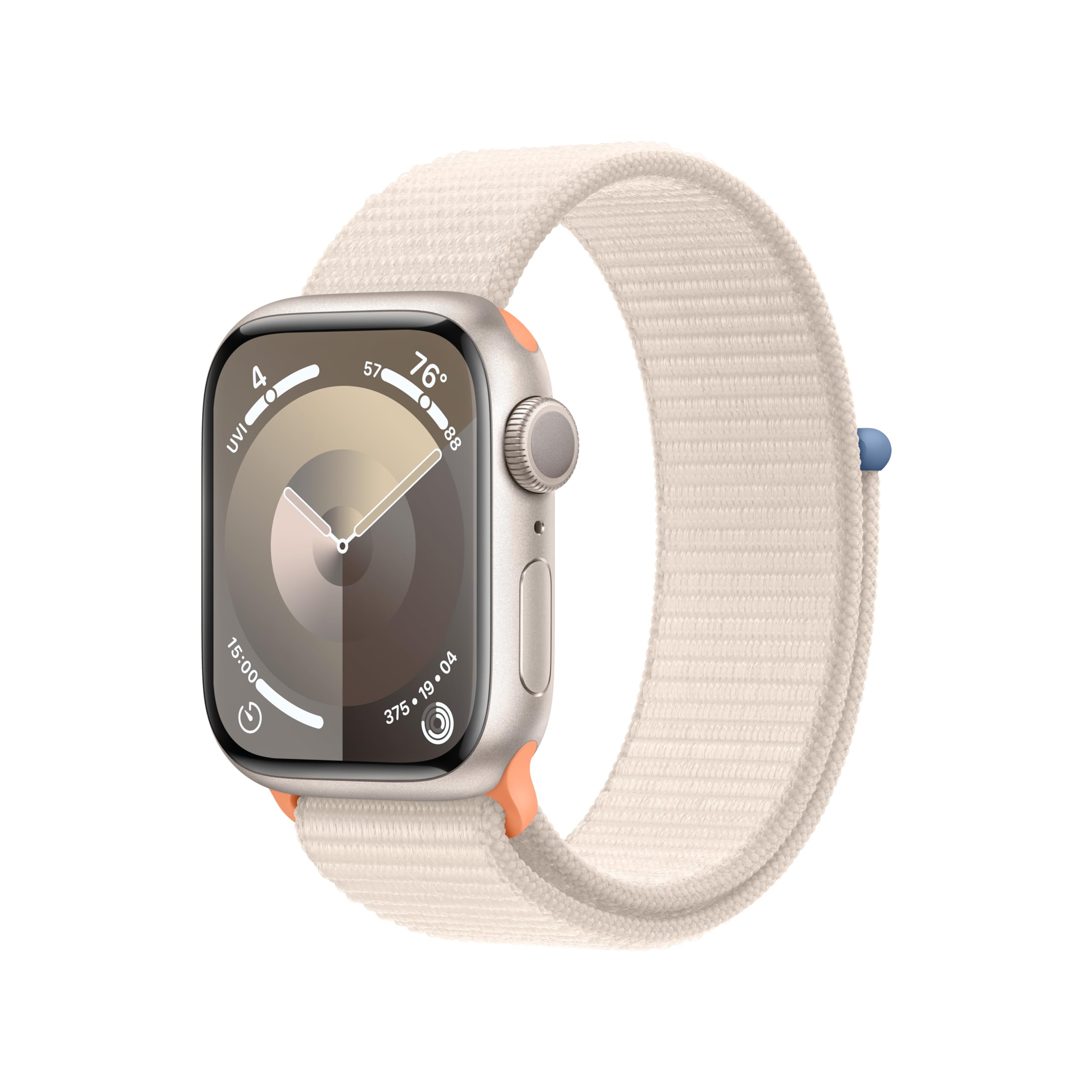 Apple Watch Series 9 (GPS) 41mm Aluminum Case with Starlight Sport Loop - Adj - Starlight - MR8V3LL/A