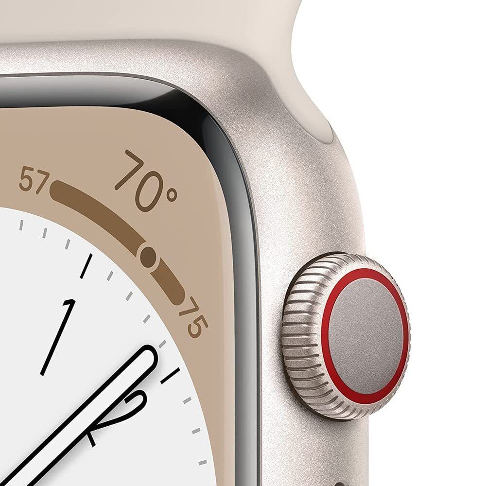 Apple Series 8 GPS+Cel 41mm Aluminum Case Starlig Sport Band - Starlight - MNV03LL/A