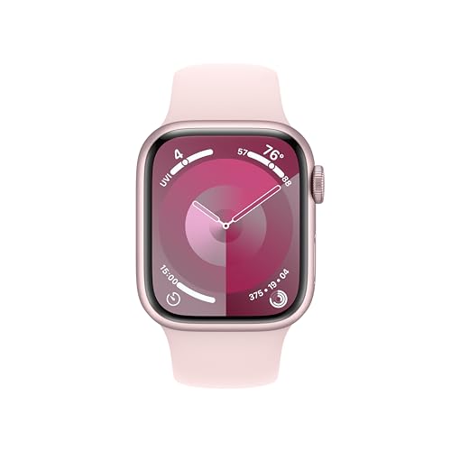 Apple Watch Series 9 (GPS) 41mm Aluminum Case with Light Pink Sport Band - M/L - Pink - MR943LL/A