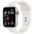 Apple Watch SE 2nd Gen GPS+Cel 44mm Aluminum Case White Sport Band - Silver - MNU63LL/A