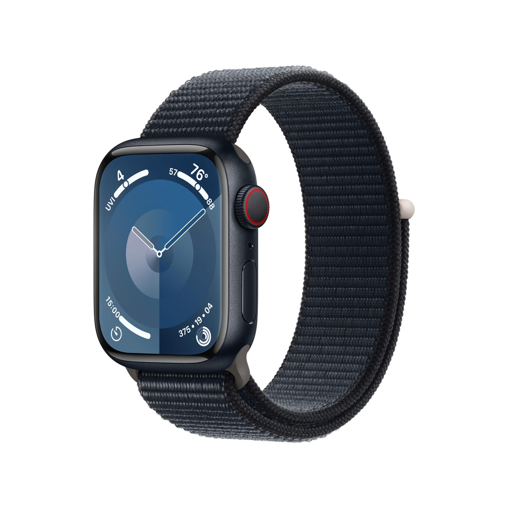 Apple Watch Series 9 (GPS + Cellular) 41mm Aluminum Case with Midnight Sport Loop - Adj - Midnight - MRHU3LL/A