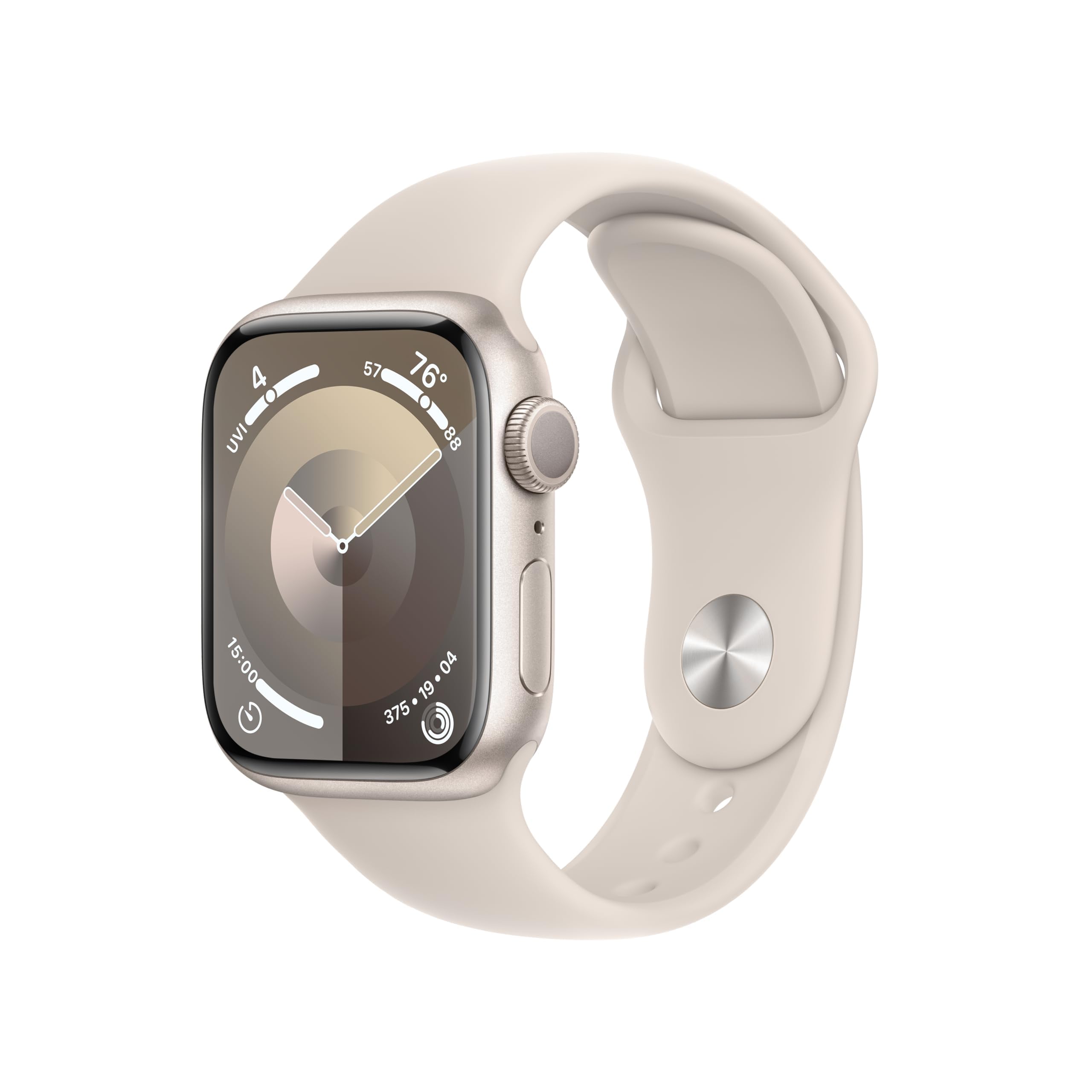 Apple Watch Series 9 (GPS) 41mm Aluminum Case with Starlight Sport- M/L - Starlight - MR8U3LL/A