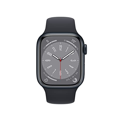 Apple Watch Series 8 (GPS) 41mm Aluminum Case with Midnight Sport Band - S/M - Midnight - MNU73LL/A