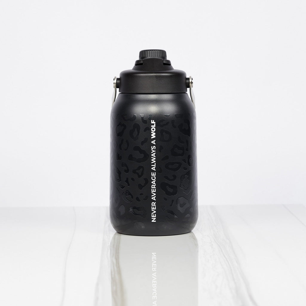 64oz Flask Black Leopard
