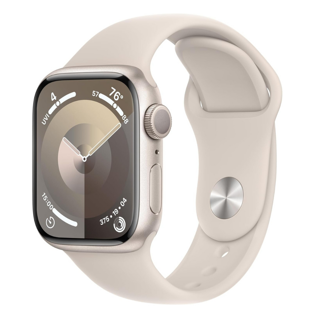 Apple Watch Series 9 GPS 41mm Aluminum Case with Starlight Sport- S/M - Starlight - MR8T3LL/A