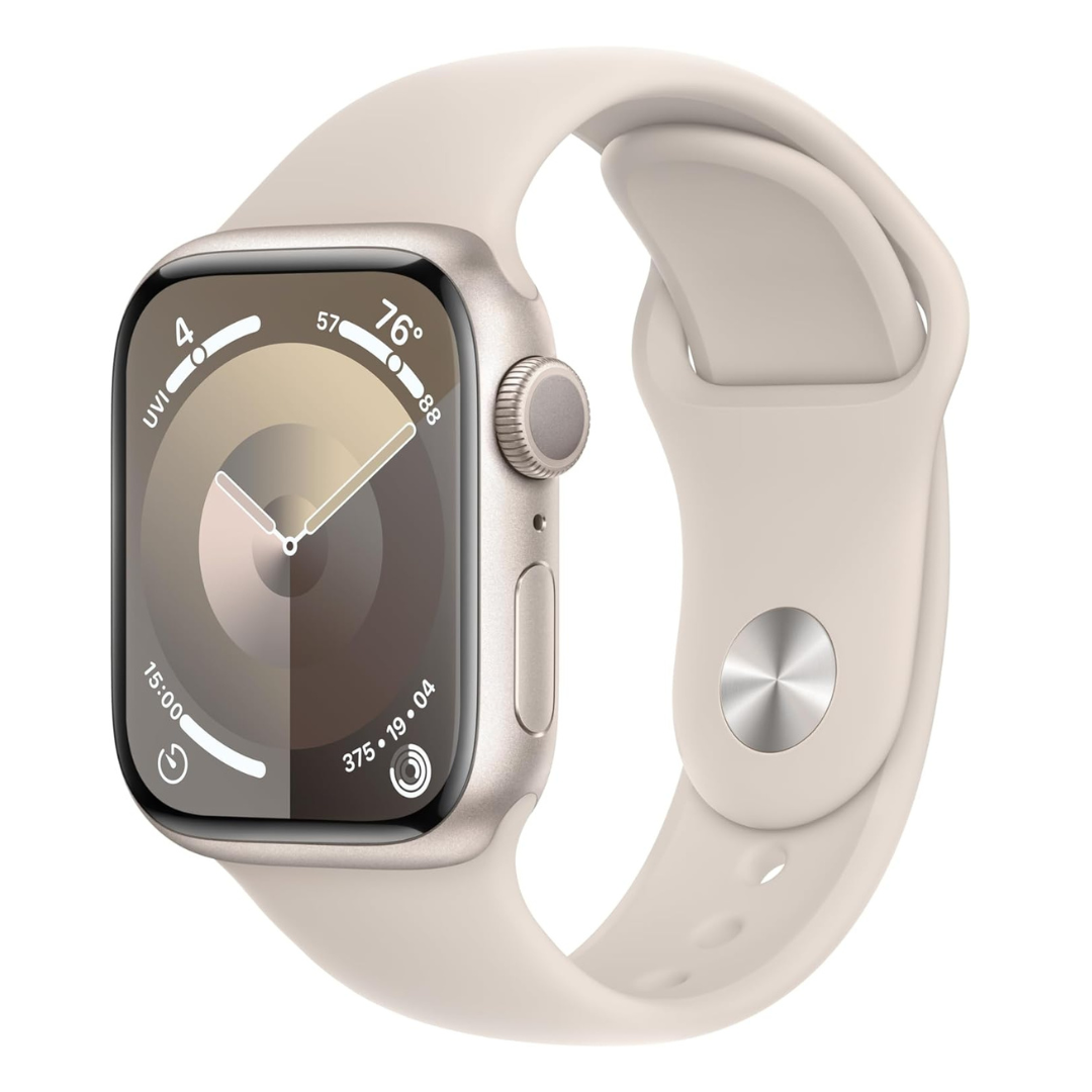 Apple Watch Series 9 GPS 41mm Aluminum Case with Starlight Sport- S/M - Starlight - MR8T3LL/A