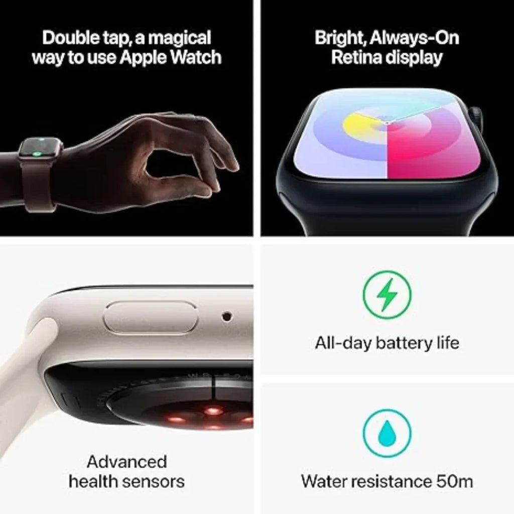 Apple Watch Series 9 [GPS, 41mm] - Midnight, Fitness Tracker, Blood Oxygen & ECG, Always-On Display - MR8X3LL/A