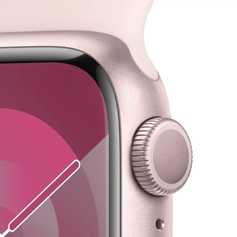 Apple Watch Series 9 (GPS) 41mm Aluminum Case with Light Pink Sport Band - S/M - Pink - MR933LL/A