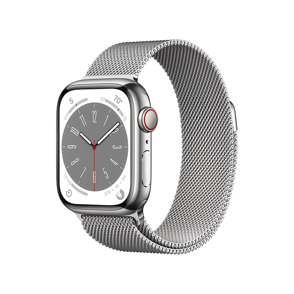 Apple Watch Series 8 GPS+Cell 41MM Stainless Steel Case - Milanese Loop - Silver - MNJ73LL/A