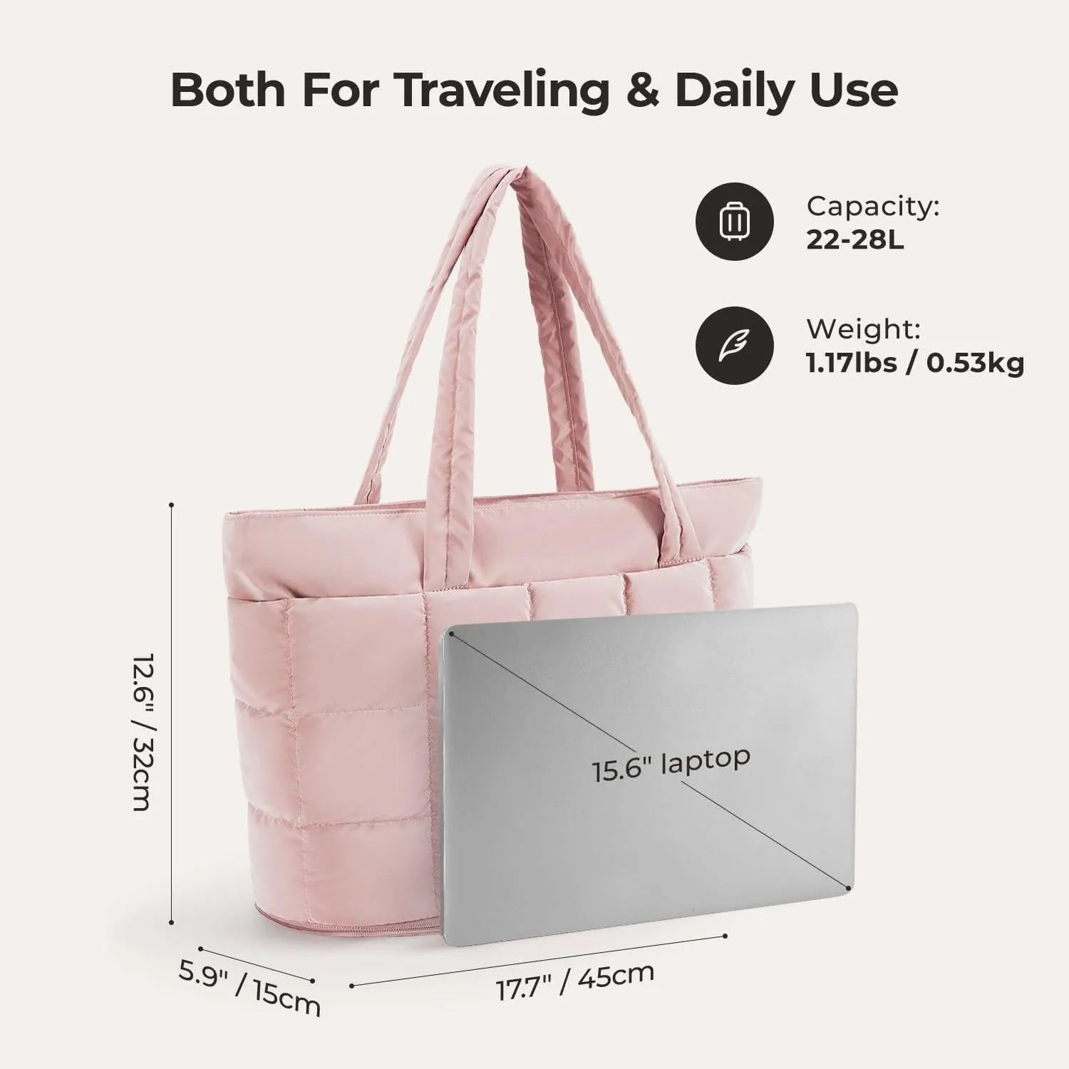 Bubble 22L-28L Expandable Puffer Travel Tote Bag