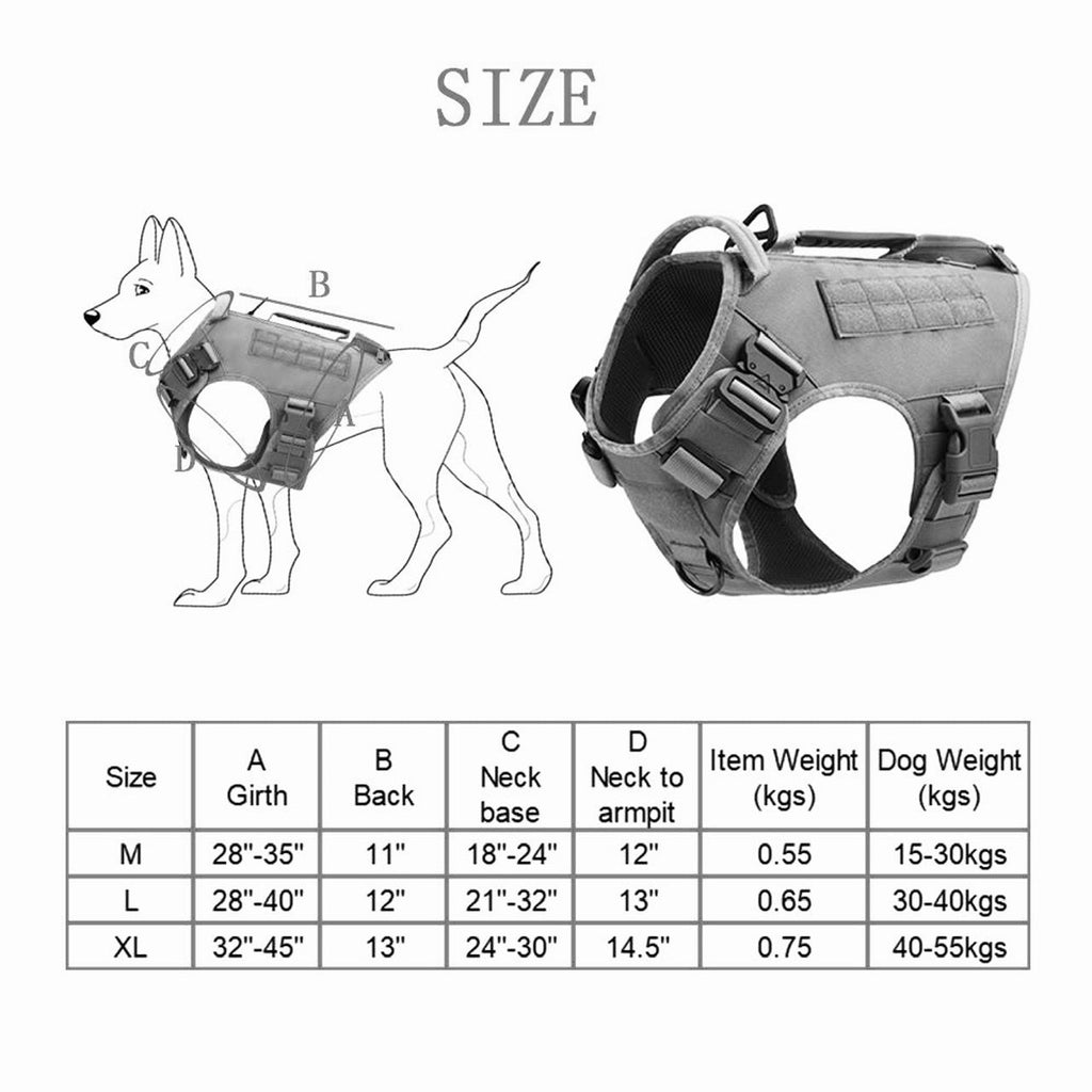 Camo Tactical Dog Vest Harness