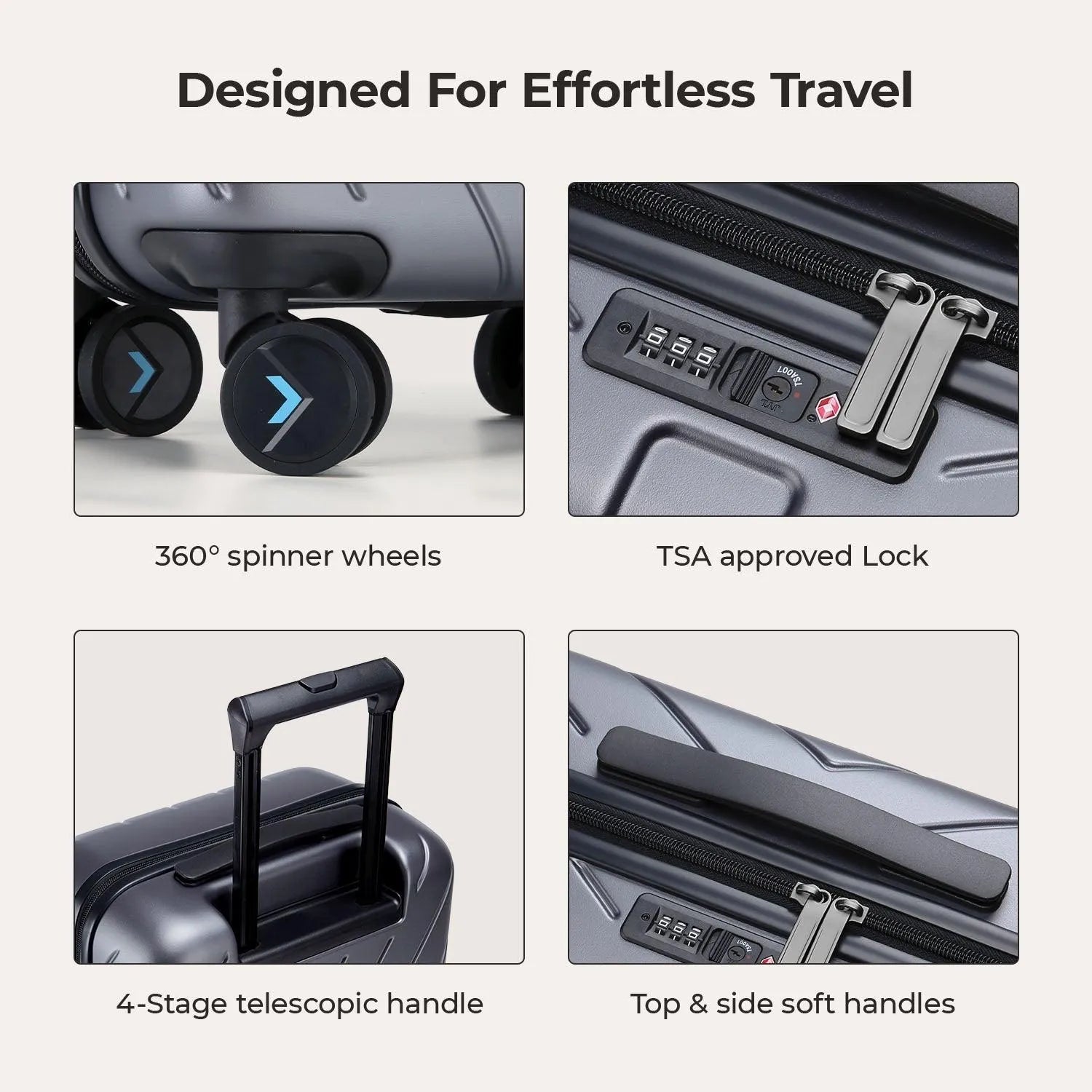 Daren 16-20 Inch Lightweight Hardside Carry-On Suitcase