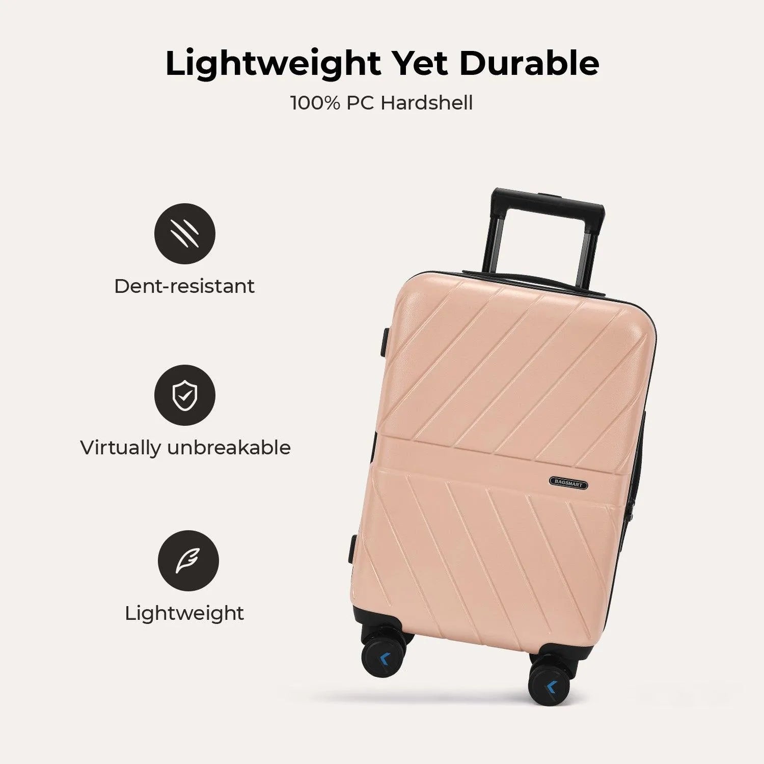 Daren 16-20 Inch Lightweight Hardside Carry-On Suitcase