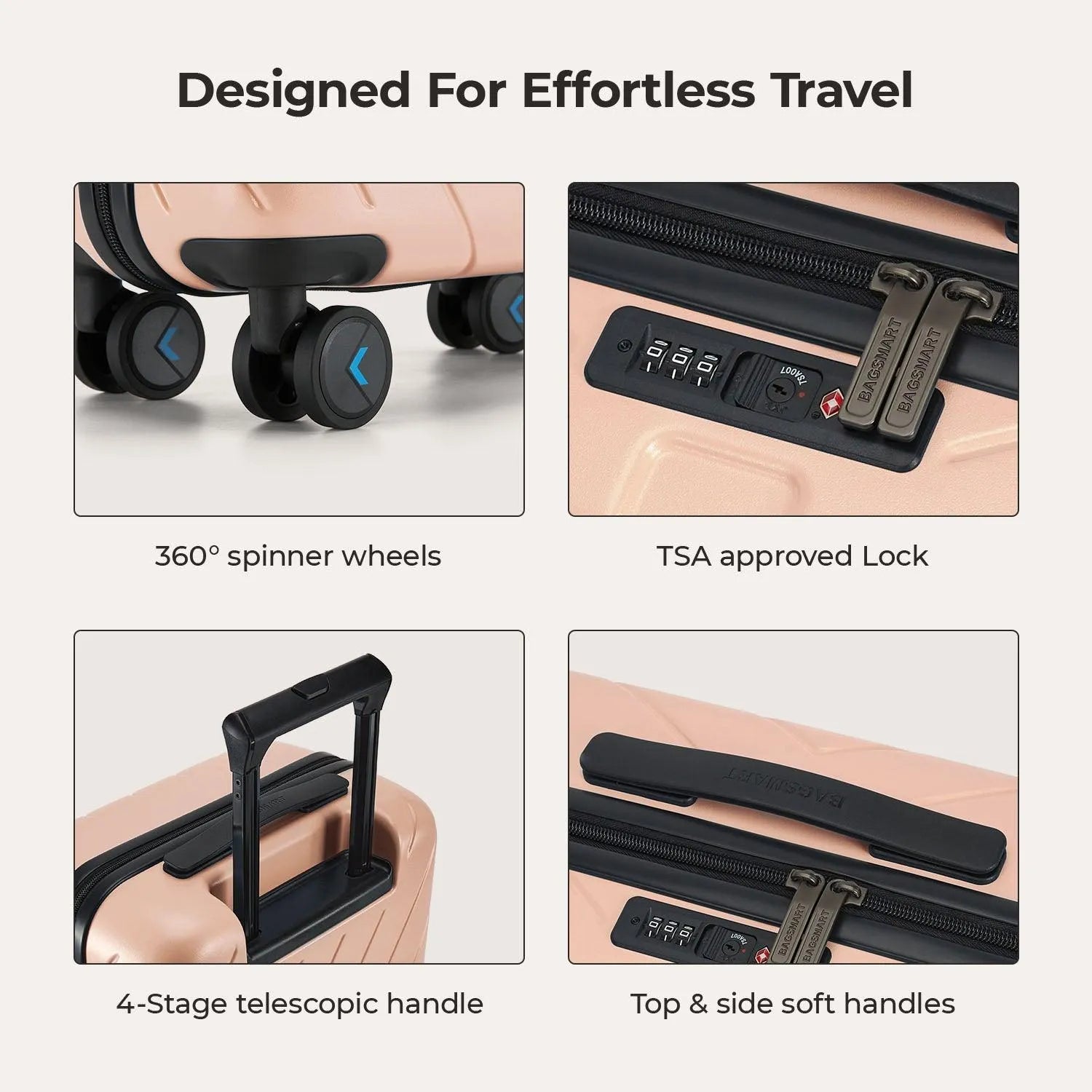 Daren 16-20 Inch Lightweight Hardside Carry-On Suitcase