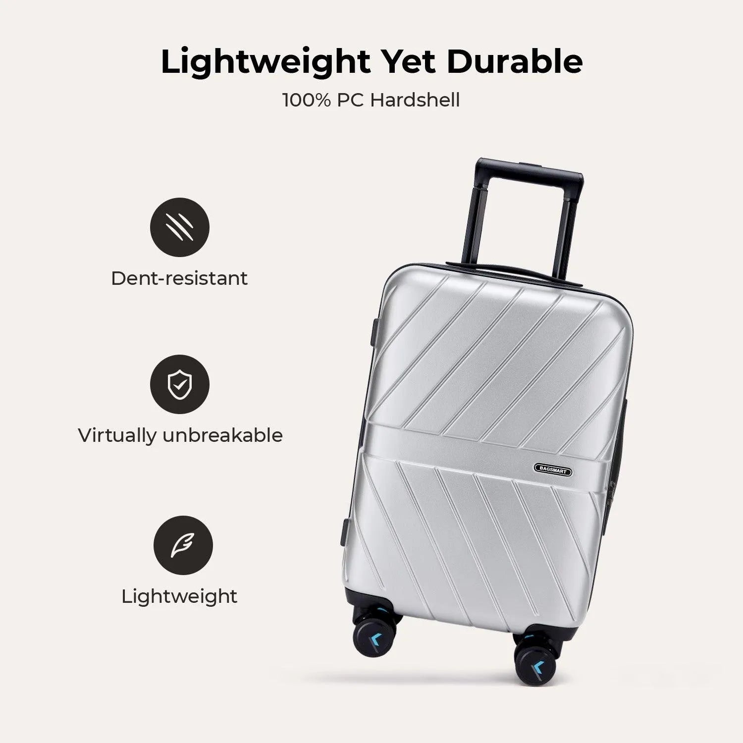 Daren 16-20 Inch Lightweight Hardside Carry-On Suitcase