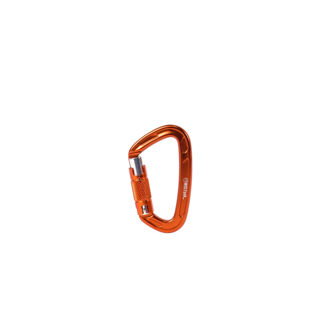 Auto Locking Carabiner Orange & Silver