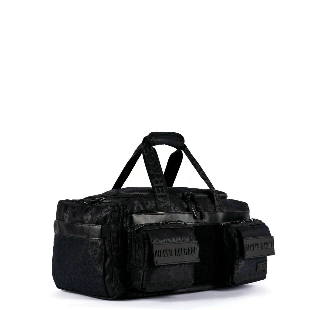 30L Perfect Duffle Bag Black Leopard