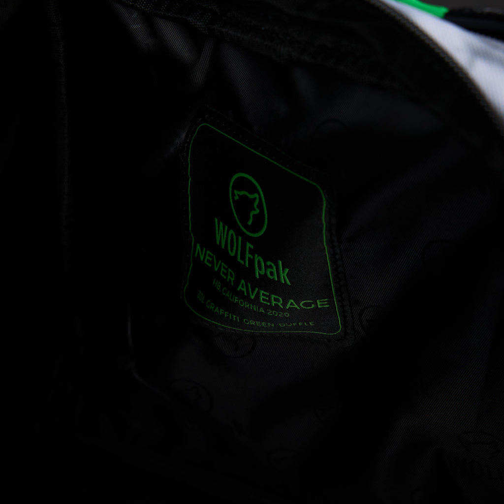 30L Perfect Duffle Bag Graffiti Green