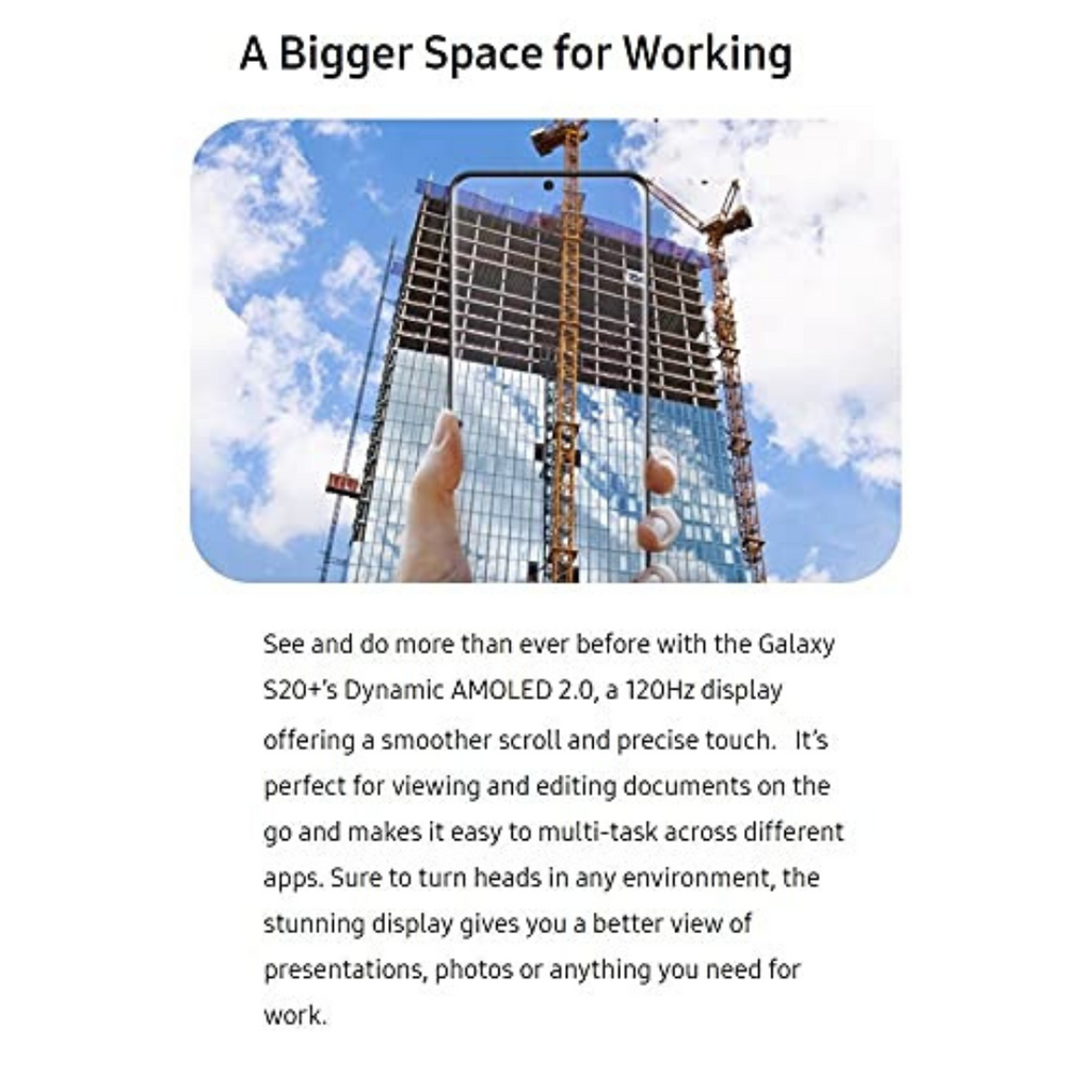 Unlocked Samsung Galaxy S20 Plus 5G - 128GB - Cosmic Black - SM-G986UZKAXAA