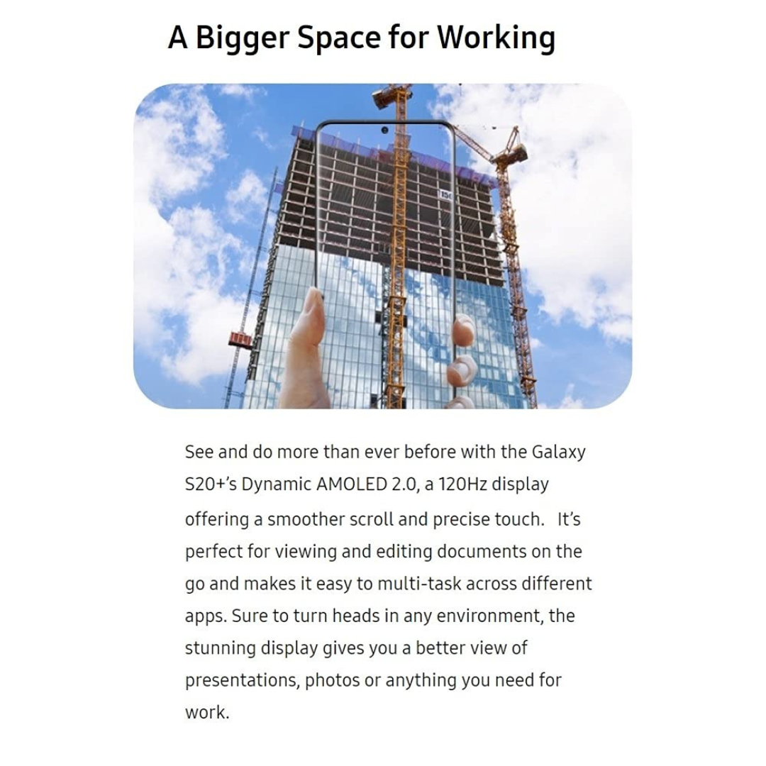 Unlocked Samsung Galaxy S20 Plus 5G - 128GB - Cosmic Gray - SM-G986UZAAXAA