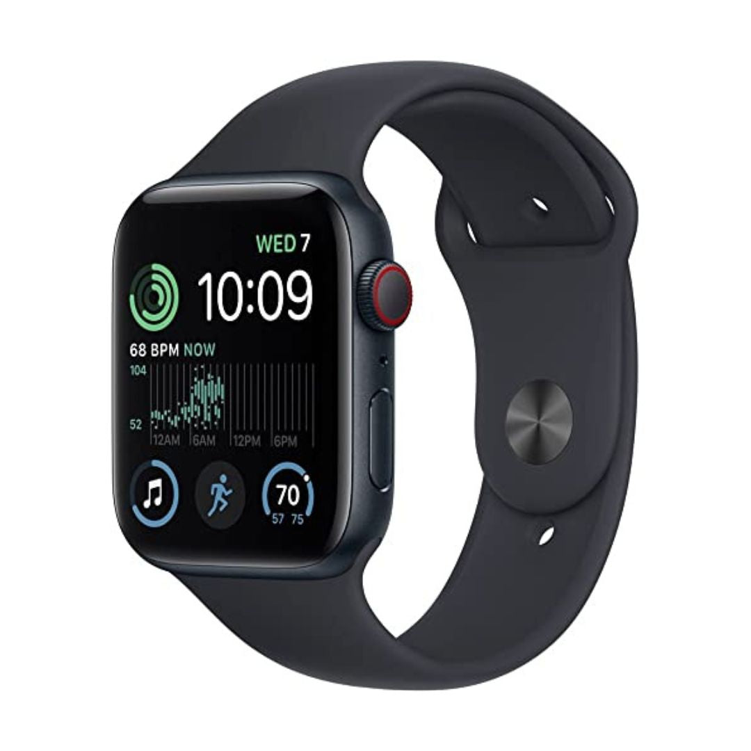 Apple Watch SE 2nd Generation (GPS + Cellular) 40mm Midnight Aluminum Case with Midnight Sport Band - S/M - MNTM3LL/A