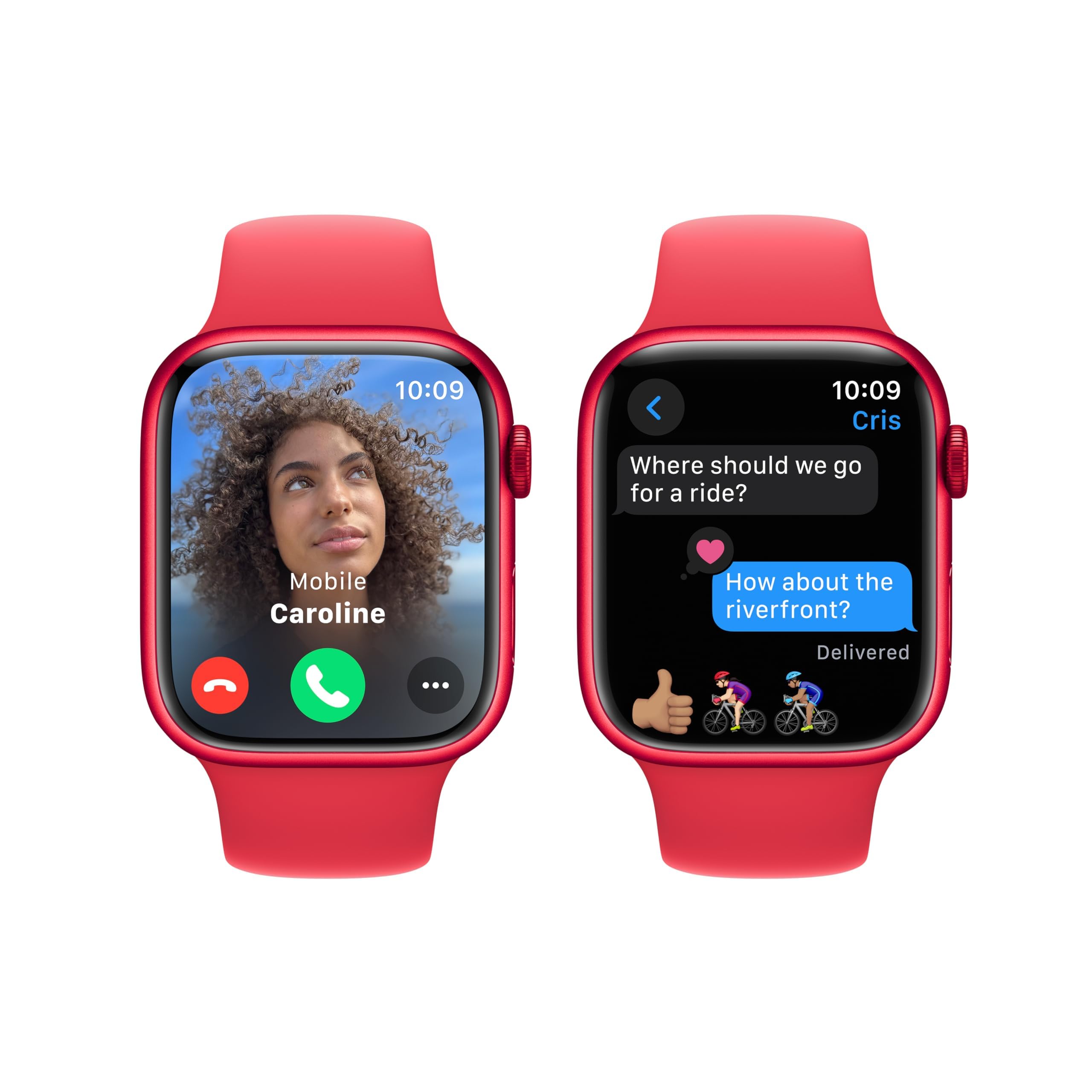 Apple Watch Series 9 45mm GPS Smartwatch with RED Aluminum Case with RED Sport Band - S/M - MRXJ3LL/A