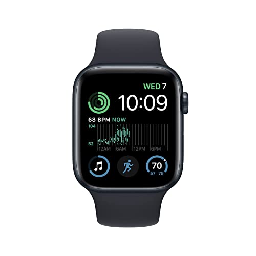 Apple Watch SE 2nd Gen (GPS + Cellular) 44mm AlumCase with Midnight Sport Band - S/M - Midnight - MRH43LL/A