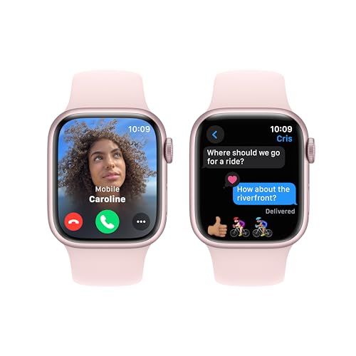 Apple Watch Series 9 (GPS) 41mm Aluminum Case with Light Pink Sport Band - M/L - Pink - MR943LL/A